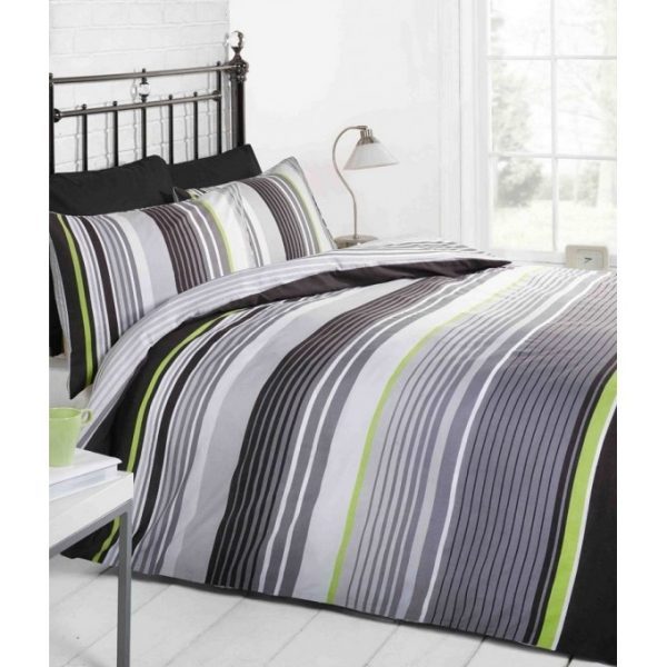 Rapport Cambridge Stripe Duvet Cover Set Grey Marshalls Of