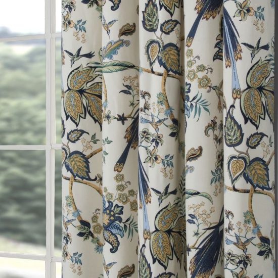 Kensington Pencil Pleat Curtains – Blue – Marshalls of Preston